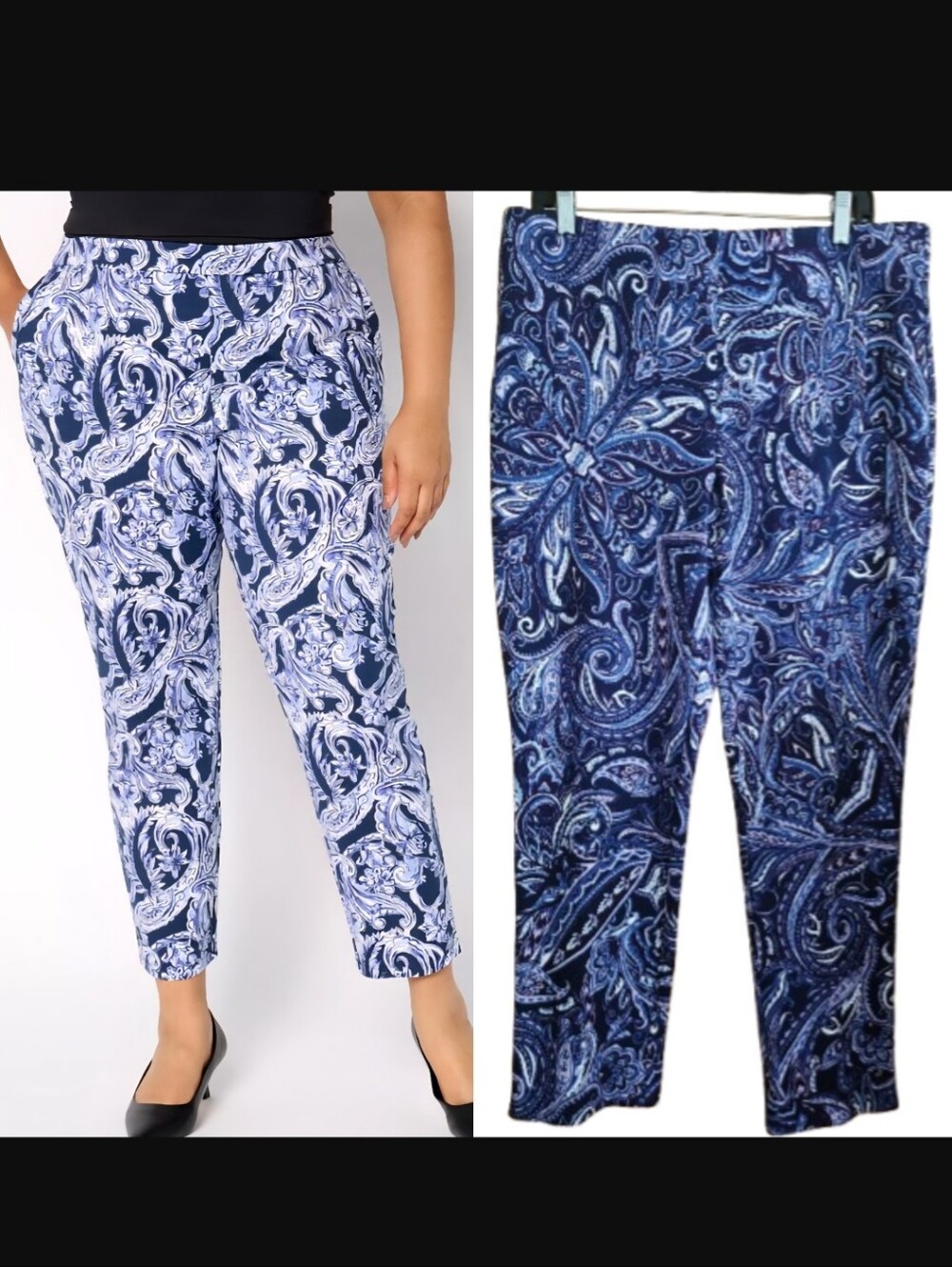 Chico's So Sliming Paisley Juliet Slim Leg Size 12
